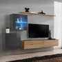 Voir la diapositive 1 : Paris Prix Ensemble Meuble TV  Switch Lamel XV  260cm Naturel & Gris