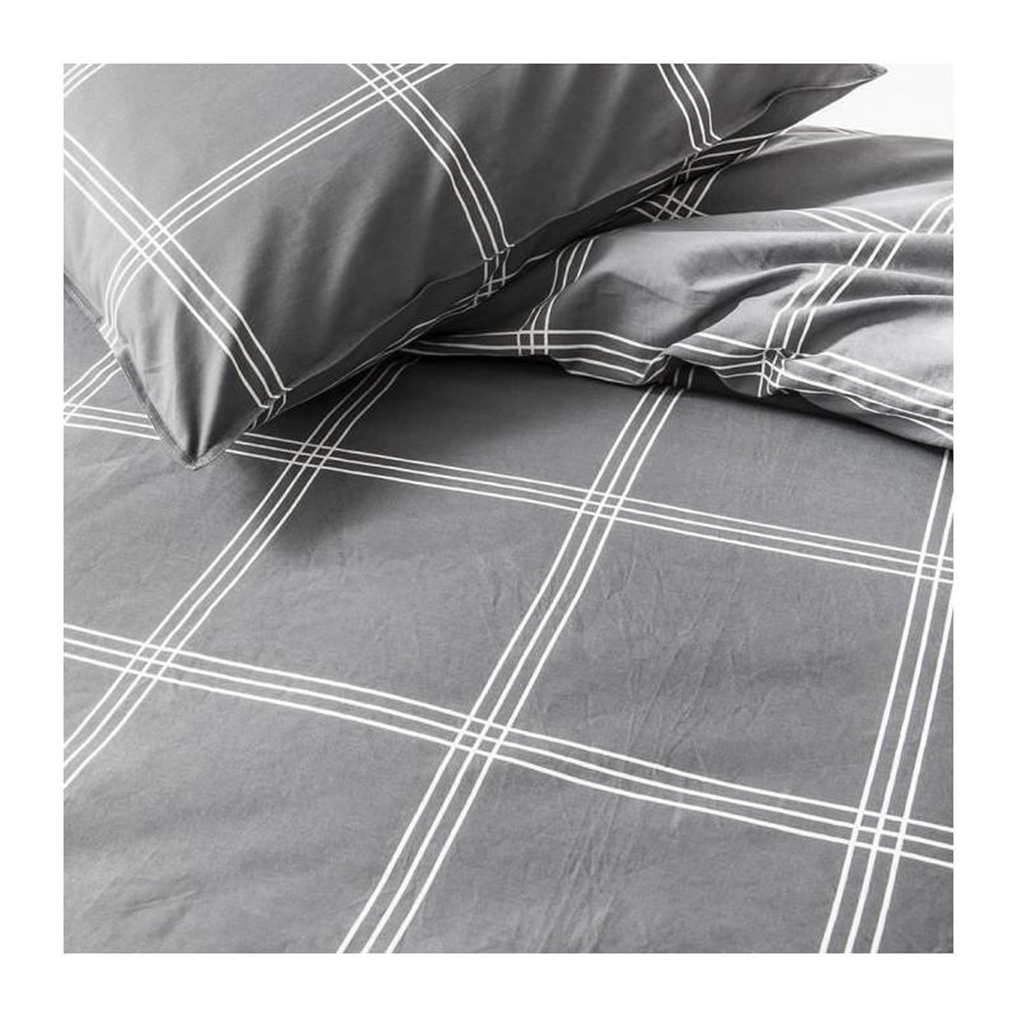 Voir la diapositive 2 : Today TODAY Parure de lit Mawira 1.8 - 1 housse de couette 240 x 260 cm et 2 taies doreiller 63 x 63 cm - 100% coton - Gris TODAY