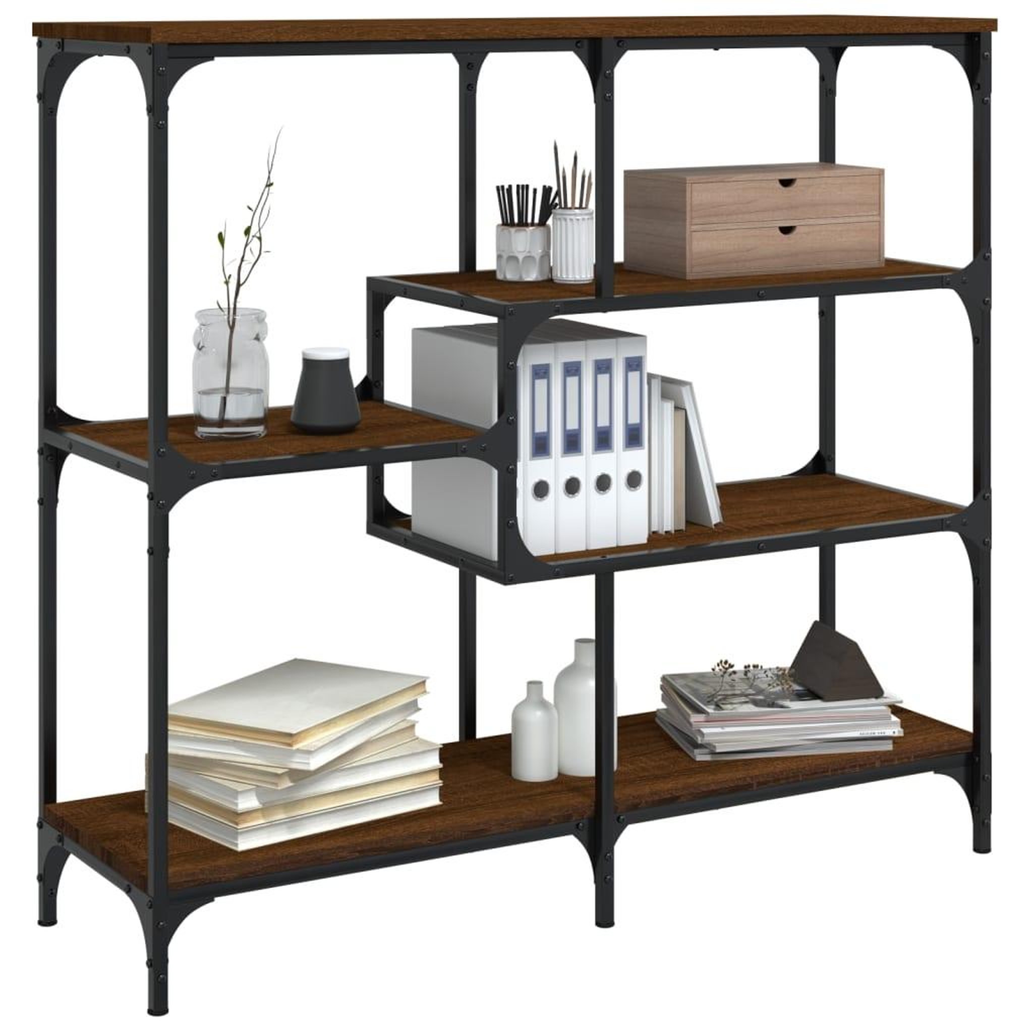 Voir la diapositive 3 : VIDAXL Table console chene marron 103x32x95 cm bois d'ingenierie