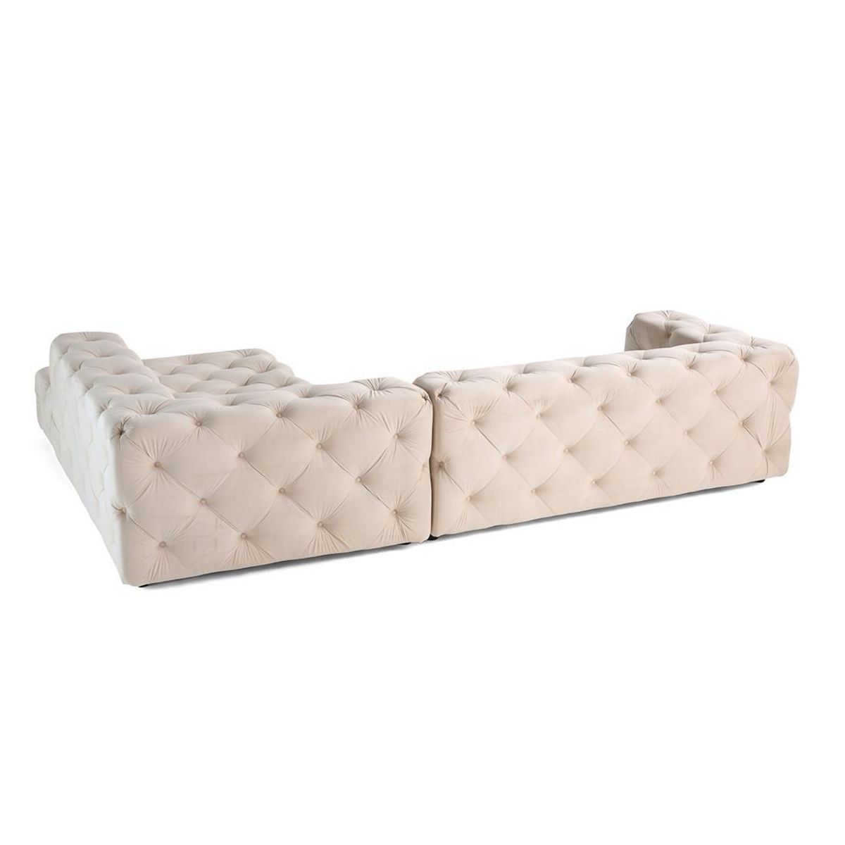LISA DESIGN Gallata - canapé chesterfield d'angle droit - 5 places - en velours
