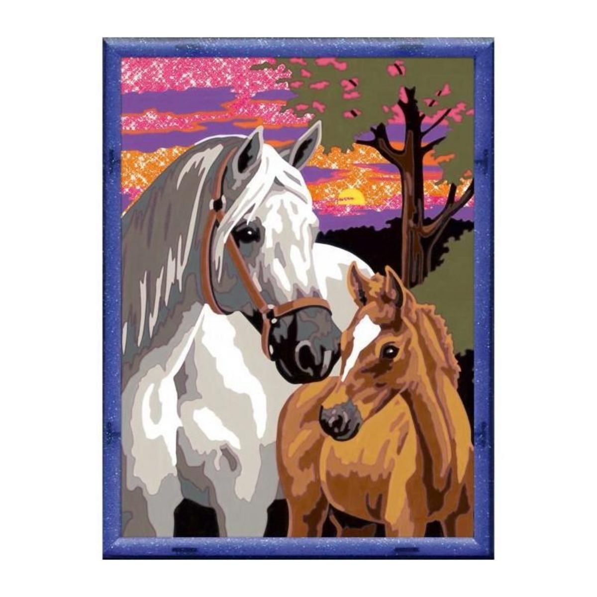 RAVENSBURGER CreArt Kids 18x24cm Chevaux au coucher du soleil, Kit de peinture par numéros Numéro d'Art, Des 9 ans, 25809, Ravensburger