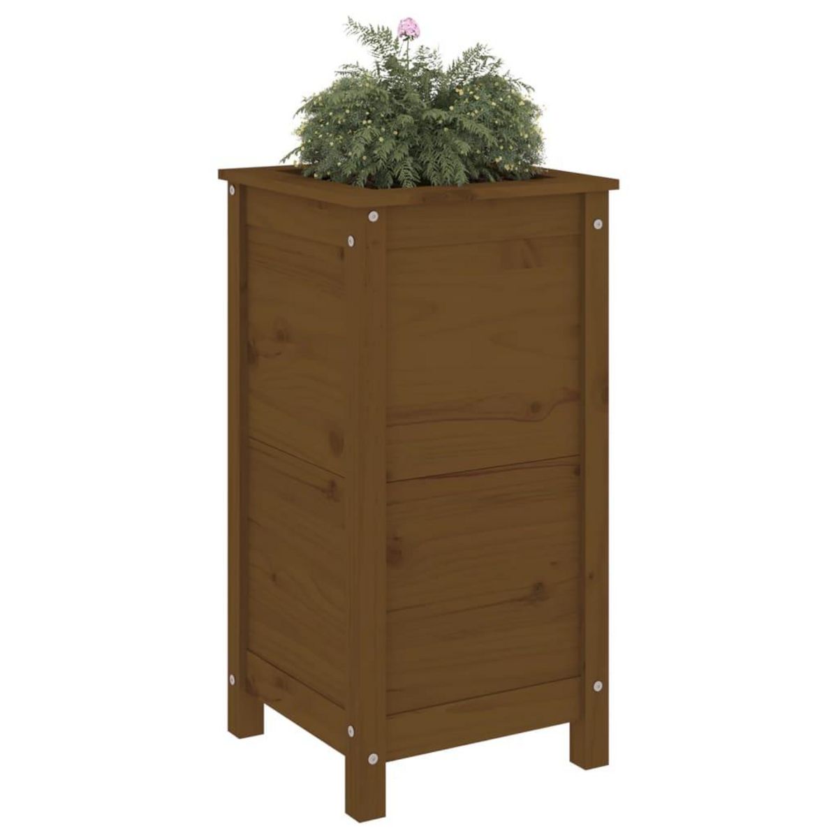 VIDAXL Jardiniere marron miel 40x40x78 cm bois massif de pin