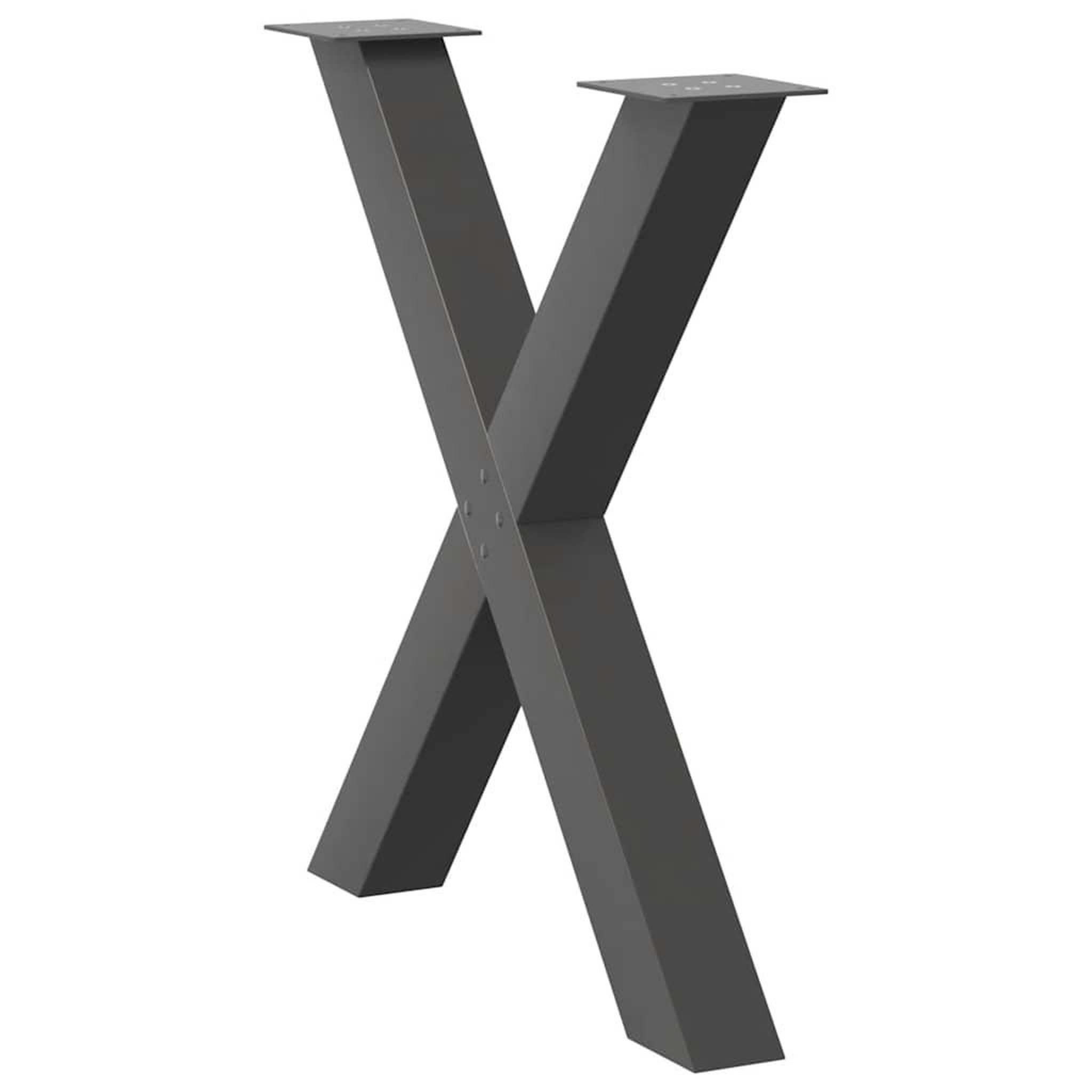 Voir la diapositive 4 : VIDAXL Pieds de table a manger forme de X 2 pcs 70x(72-73) cm acier