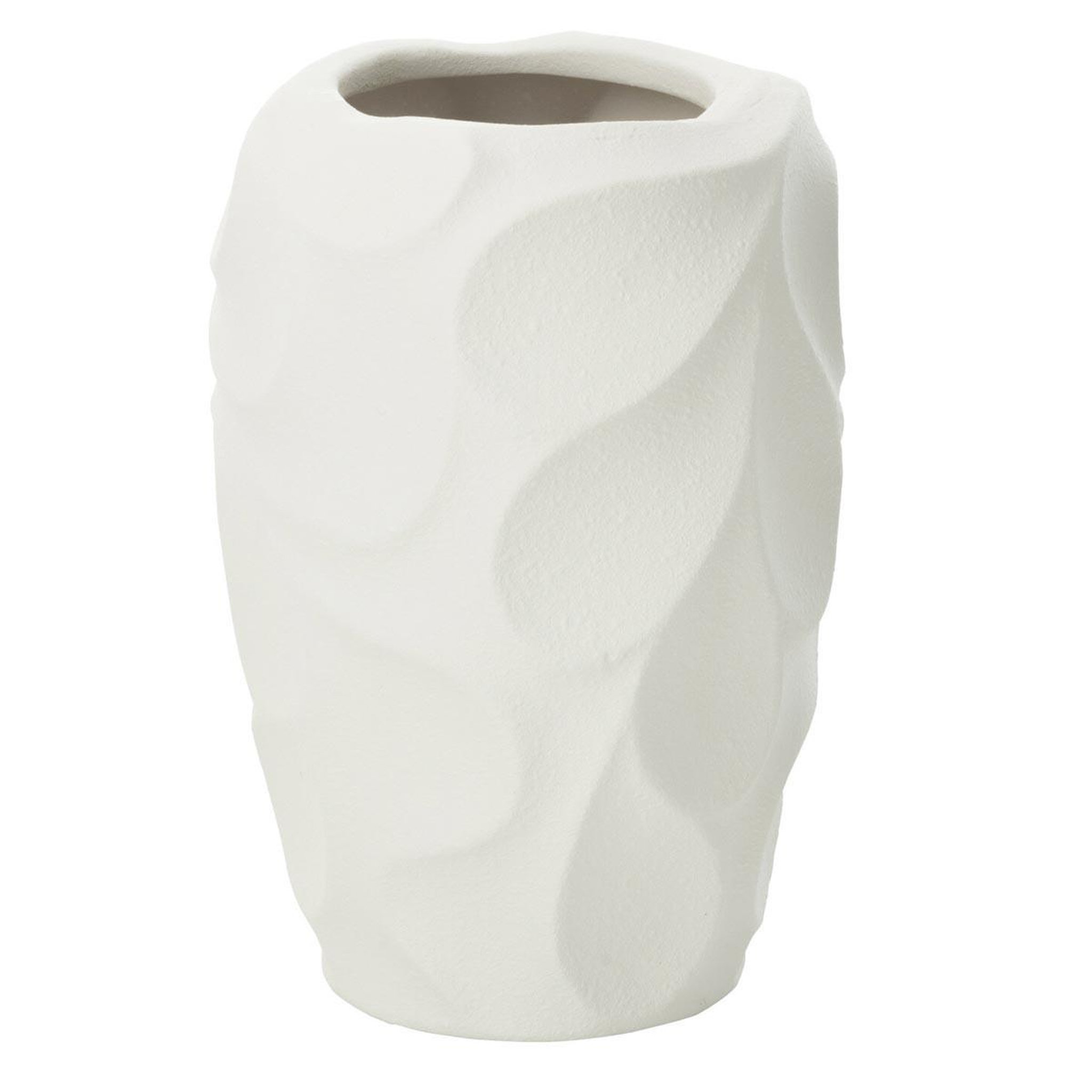 J-LINE Vase design en argile  mirena  32cm blanc