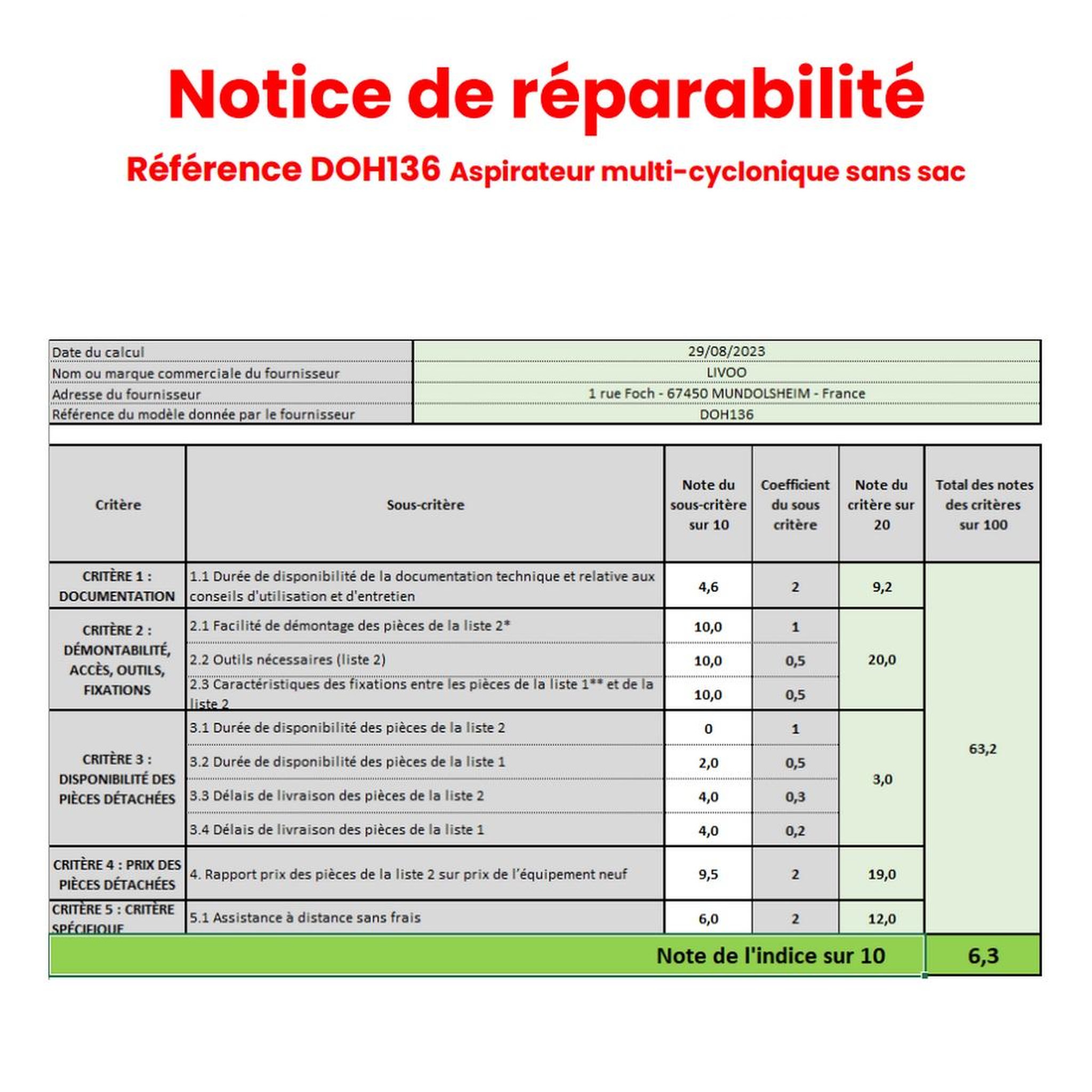 Voir la diapositive 3 : LIVOO Aspirateur sans sac 700w 78db rouge - DOH136R