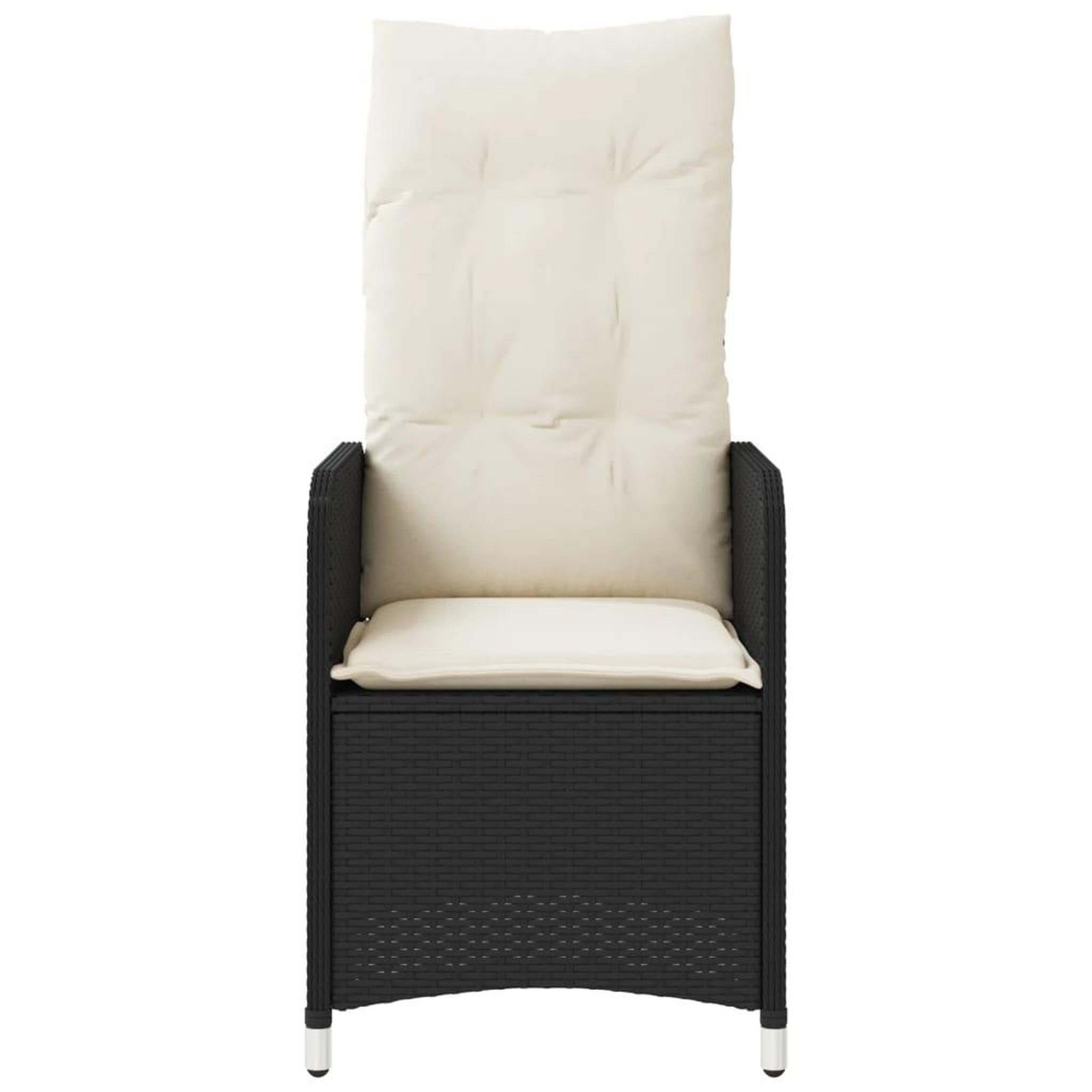 Voir la diapositive 4 : VIDAXL Chaises inclinables de jardin lot de 2 et coussins noir rotin