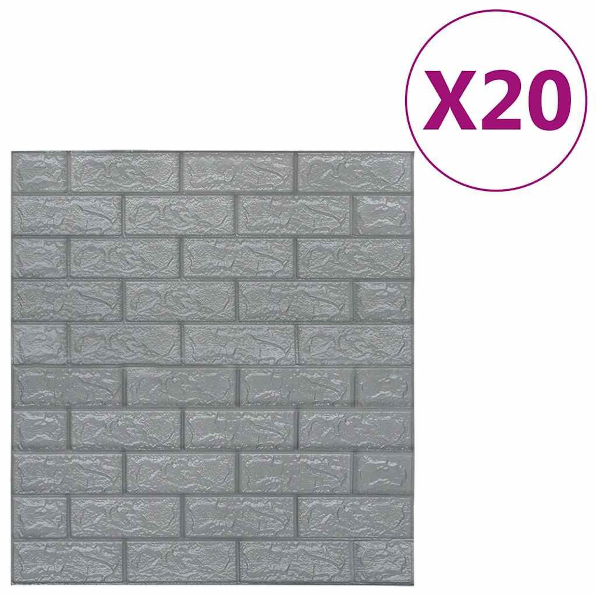 Voir la diapositive 2 : VIDAXL Papier peint 3d autoadhesif briques 20 pcs anthracite
