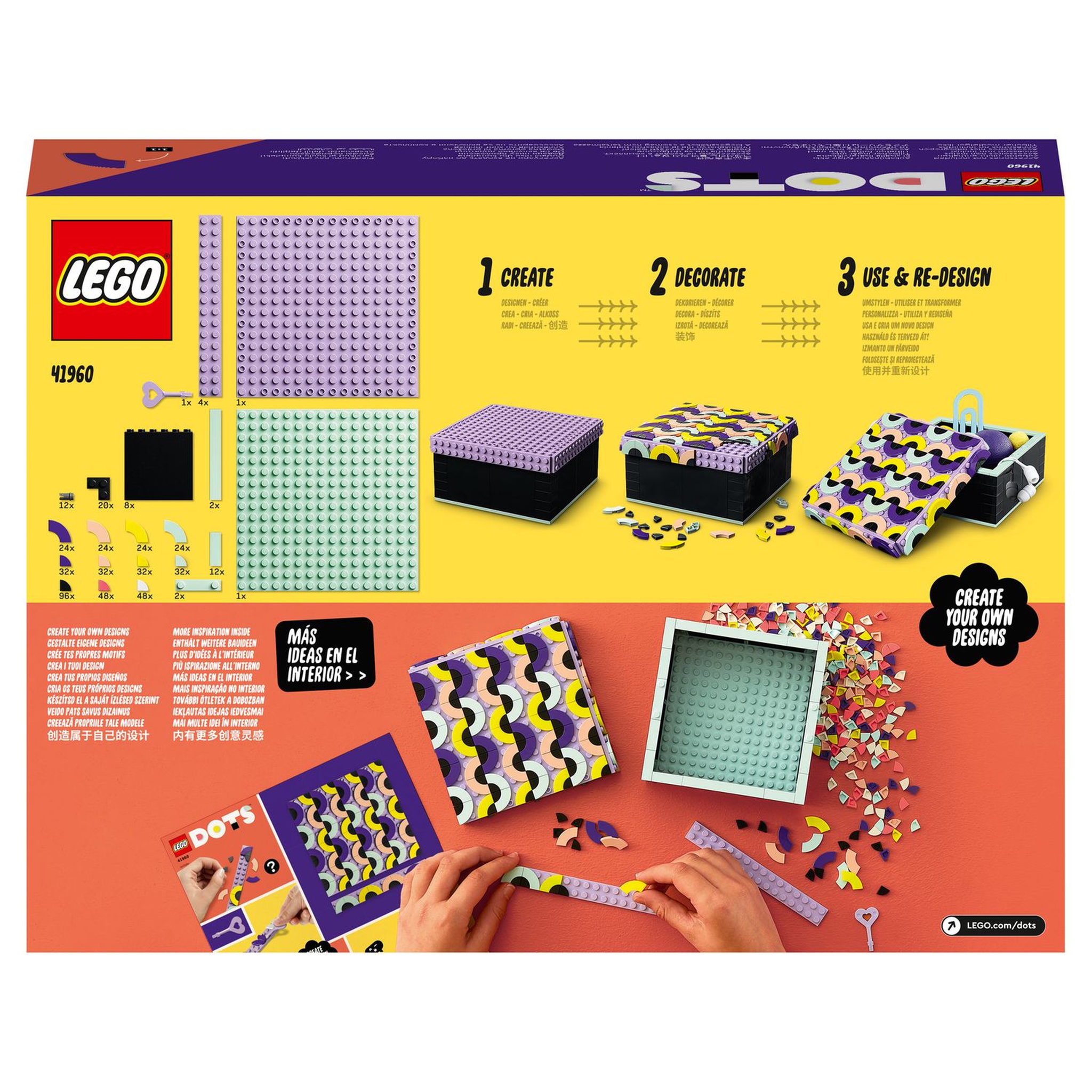 Voir la diapositive 9 : LEGO DOTS 41960 La Grande Boîte, Loisir Créatif de Rangement de Chambre d'Enfants