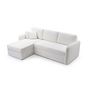 Voir la diapositive 2 : BEST MOBILIER Pocatello - canapé d'angle réversible 4 places - convertible avec coffre - en tissu bouclette