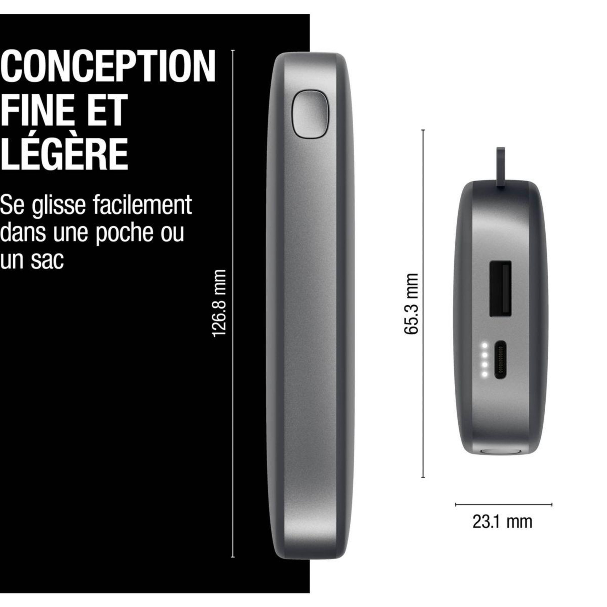 Voir la diapositive 5 : FRESH'N REBEL Batterie externe 12000mAh USB-C ultra-rapide 20W Gris