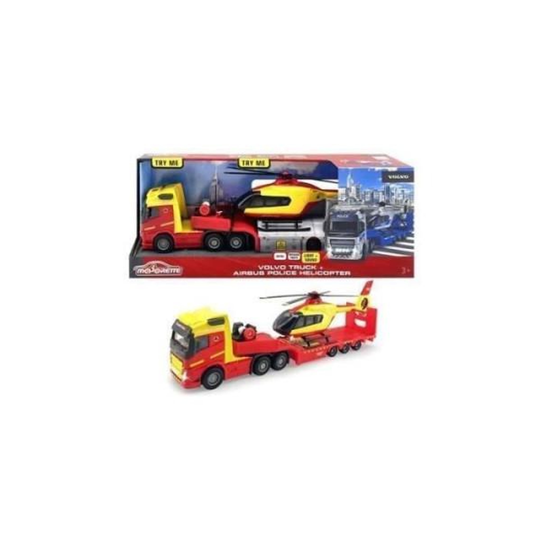 Majorette Camion avec hélicoptere police majorette gs 35 cm - majorette - blanc - jouet - mixte - 3 ans