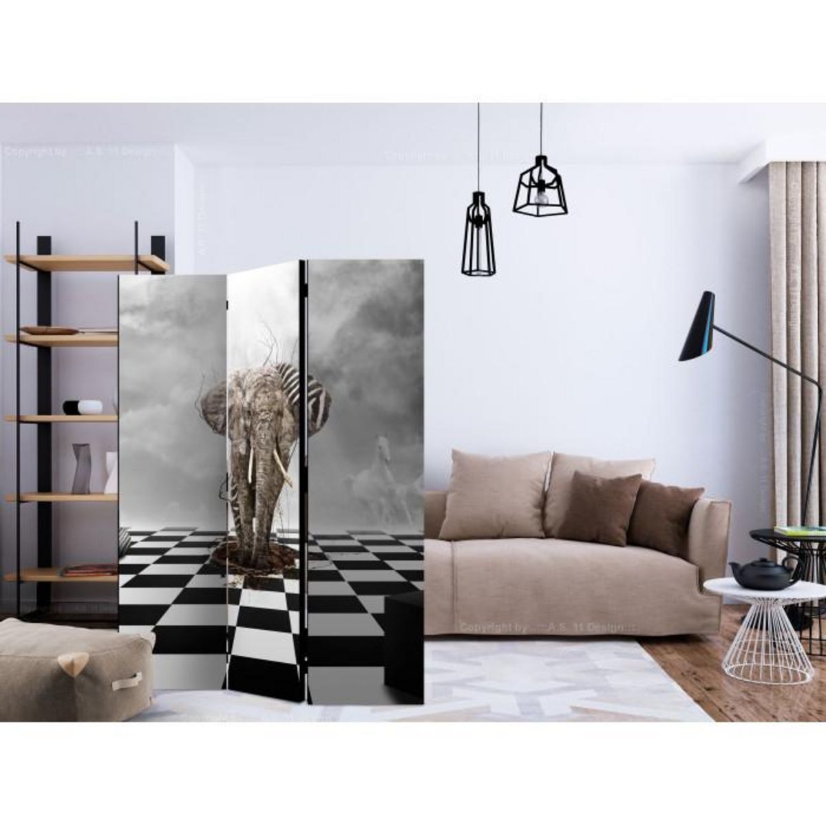 Paris Prix Paravent 3 Volets  Escape From Africa  135x172cm