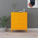 VIDAXL Commode Jaune moutarde 80x35x101,5 cm Acier