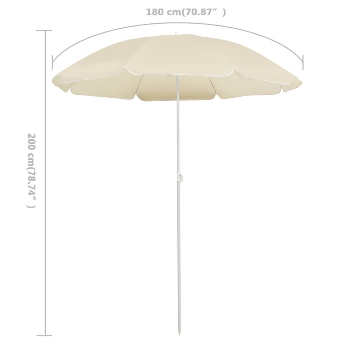 VIDAXL Parasol de jardin avec mat en acier sable 180 cm