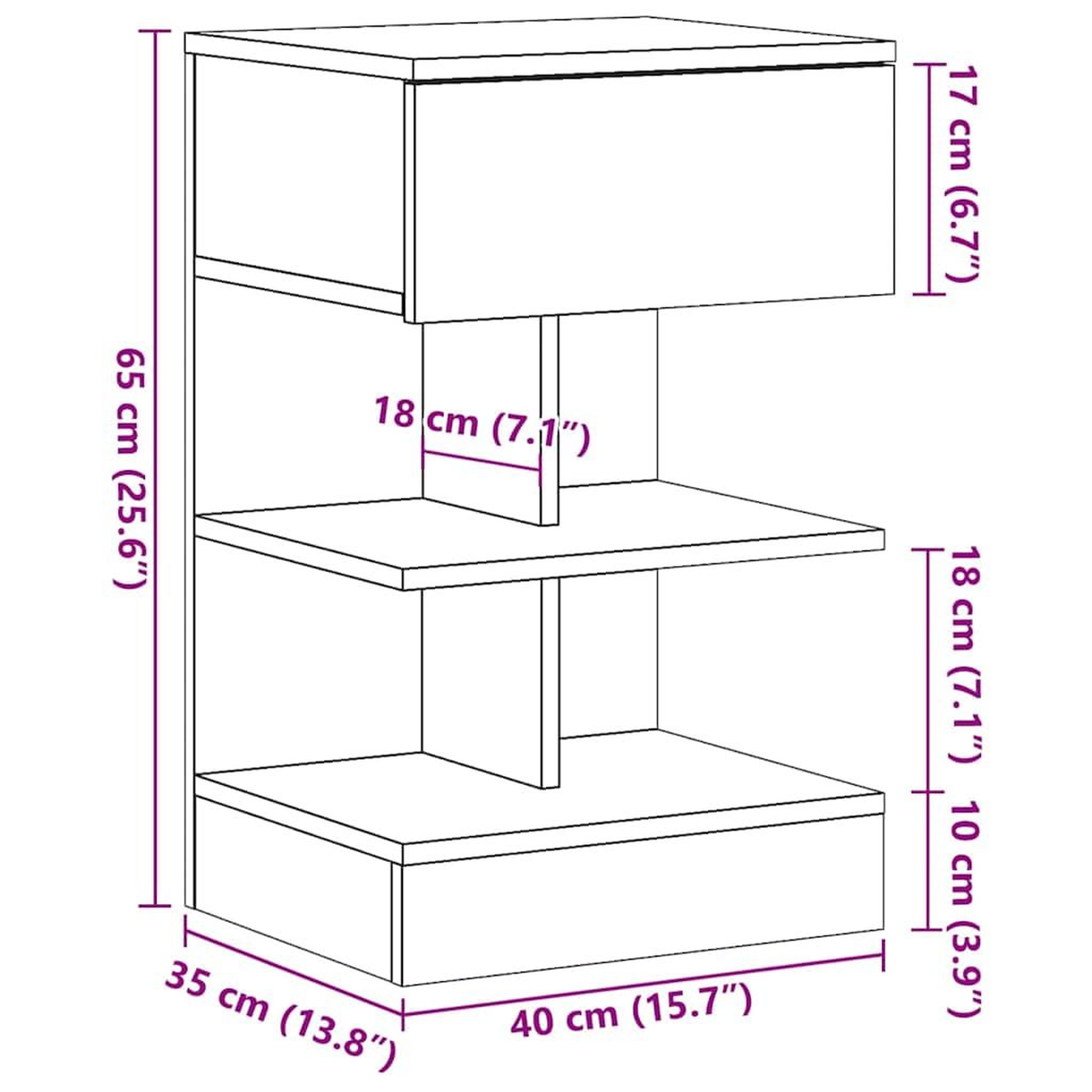 Voir la diapositive 6 : VIDAXL Tables de chevet 2 pcs vieux bois 40x35x65 cm bois d'ingenierie
