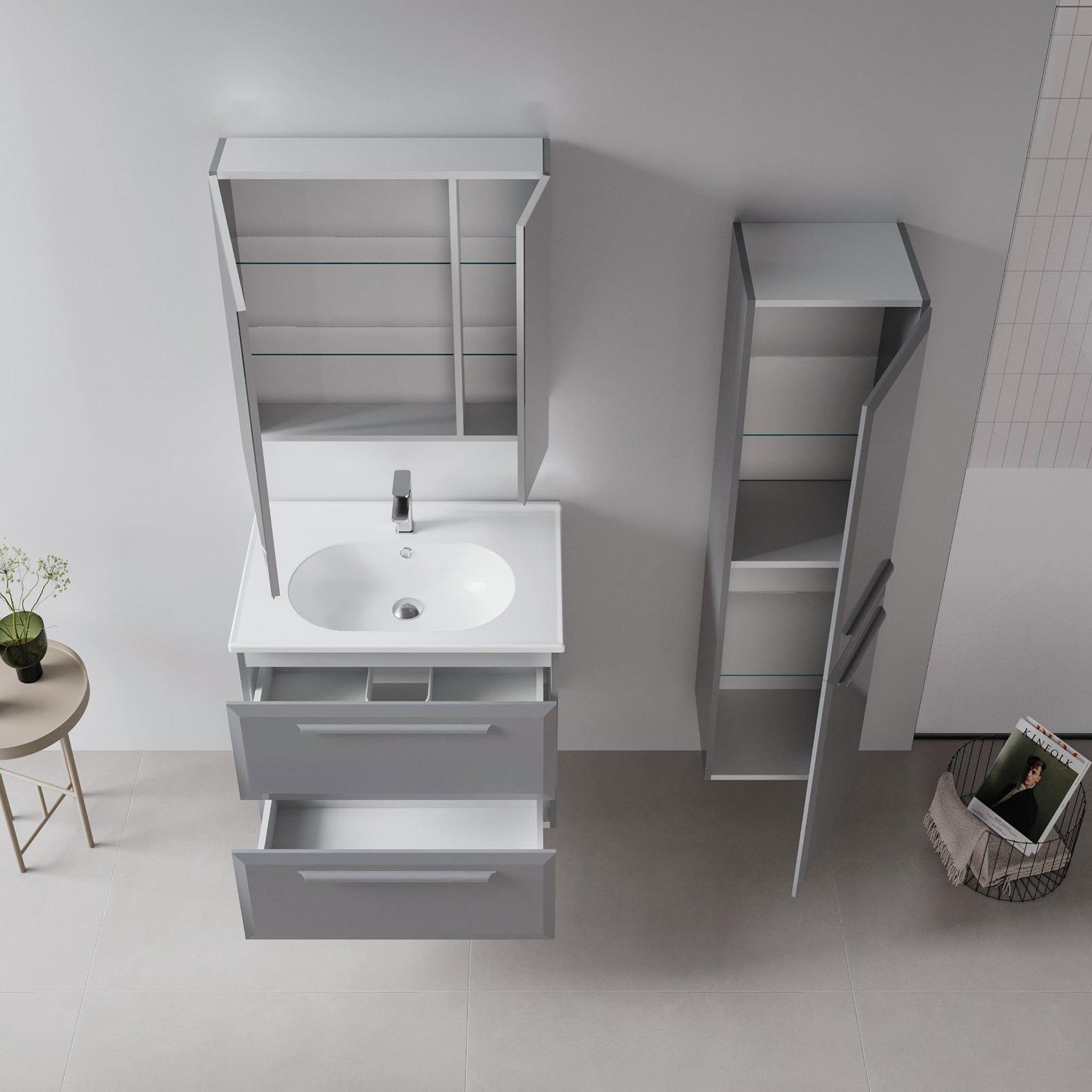 Voir la diapositive 3 : Habitat et Jardin Meuble Vasque  Nuvola 80 v2  - 80 x 50 x 62 cm - Grey