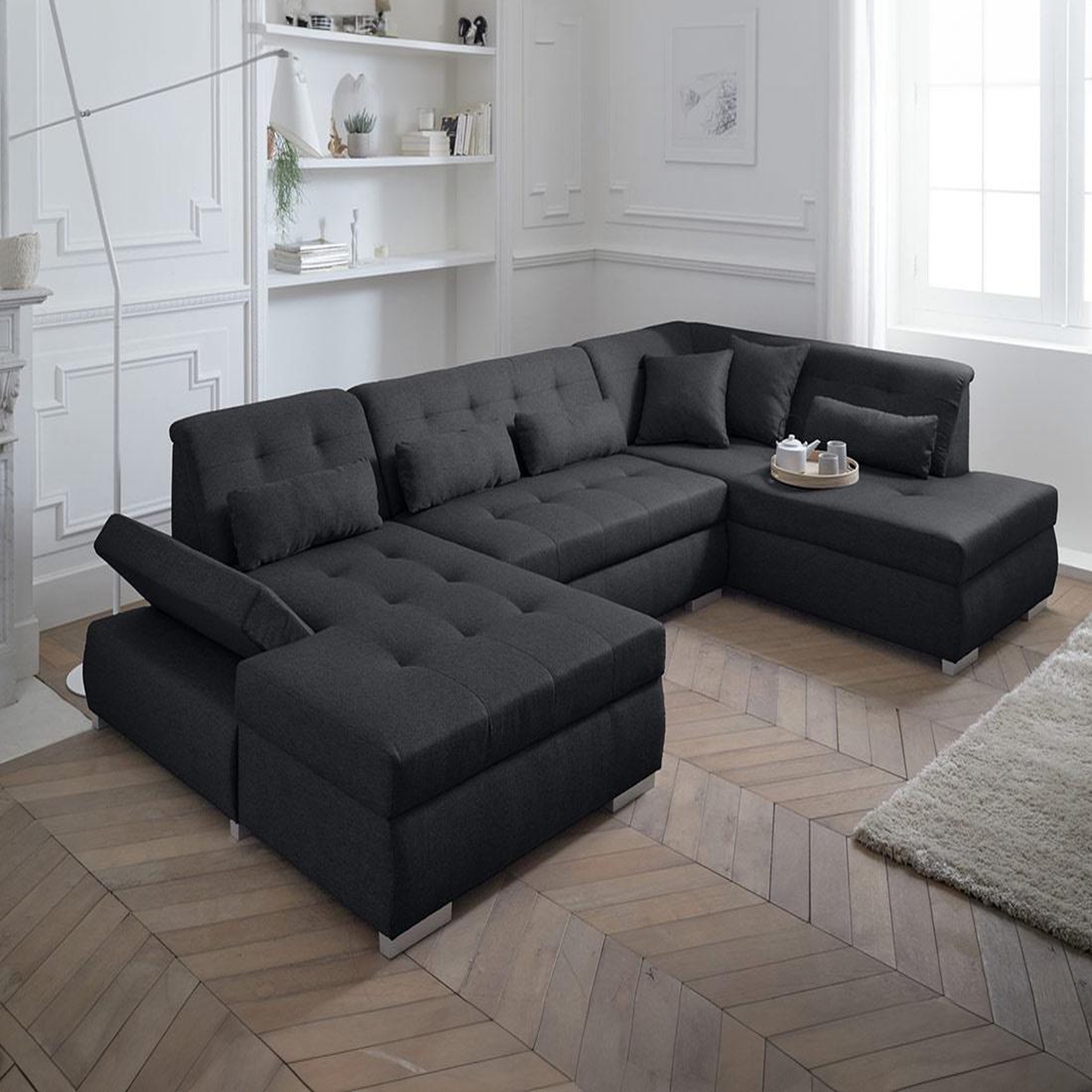 Voir la diapositive 2 : LISA DESIGN Vermont - canapé panoramique d'angle droit - 7 places - xxl