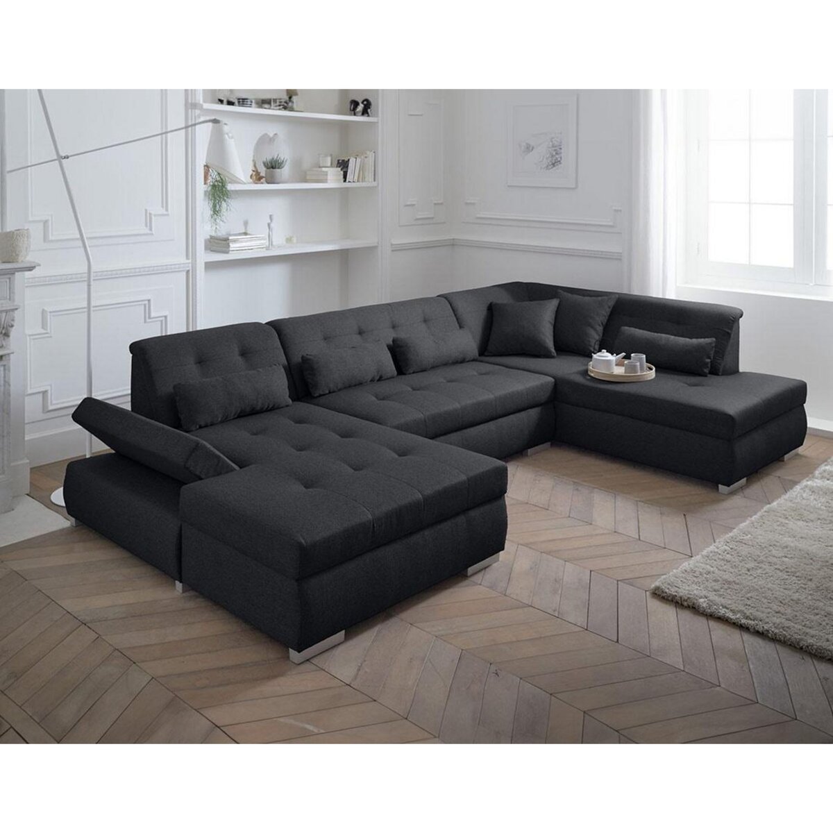 LISA DESIGN Vermont - canapé panoramique d'angle droit - 7 places - xxl