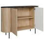 Voir la diapositive 3 : BEST MOBILIER Sansa - buffet bas 139 cm - 2 portes et 1 étagère - plateau effet marbre