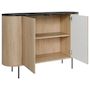 Voir la diapositive 3 : BEST MOBILIER Sansa - buffet bas 139 cm - 2 portes et 1 étagère - plateau effet marbre