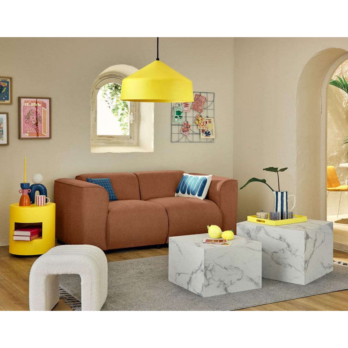 LISA DESIGN Suaro - canapé modulable 2 places en tissu texturé