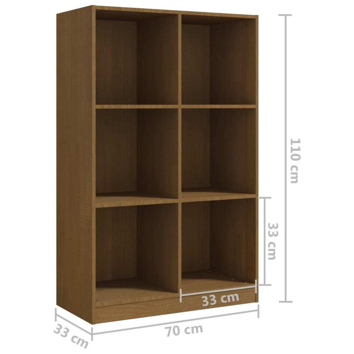 VIDAXL Bibliotheque Marron miel 70x33x110 cm Bois de pin massif