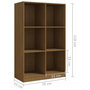 Voir la diapositive 6 : VIDAXL Bibliotheque Marron miel 70x33x110 cm Bois de pin massif