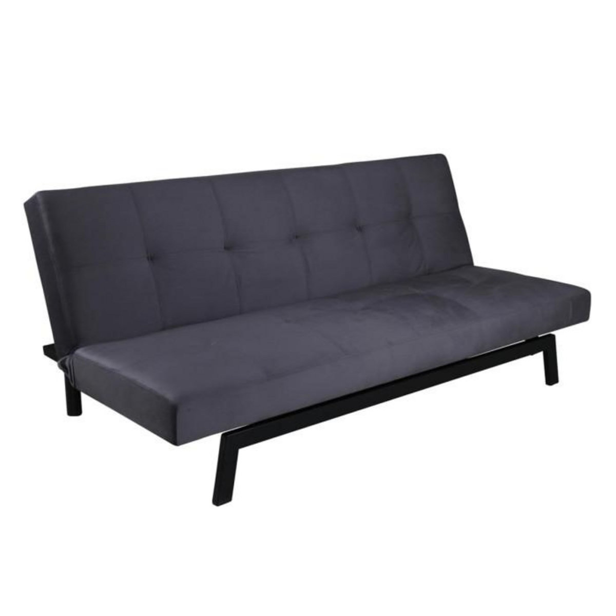 Paris Prix Canapé Convertible en Velours  Bodil  180cm Gris Foncé