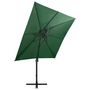 Voir la diapositive 4 : VIDAXL Parasol de jardin en porte-a-faux et mat et lumieres LED vert