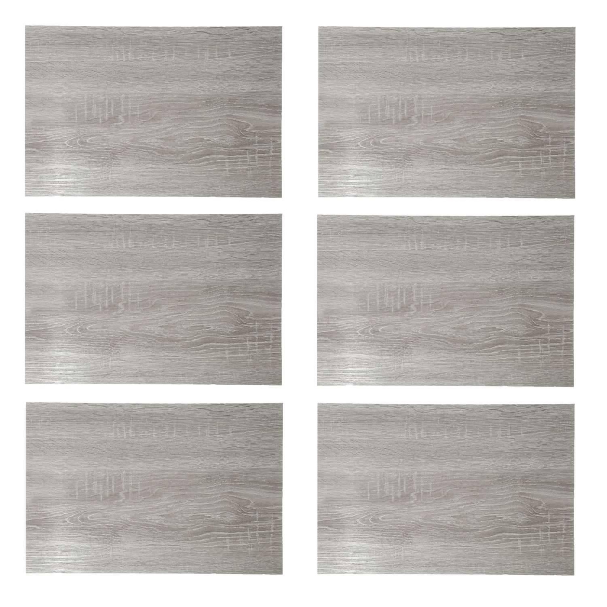 SECRET DE GOURMET Lot de 6 sets de table rectangulaire Bois gris - 45 x 30 cm - Gris