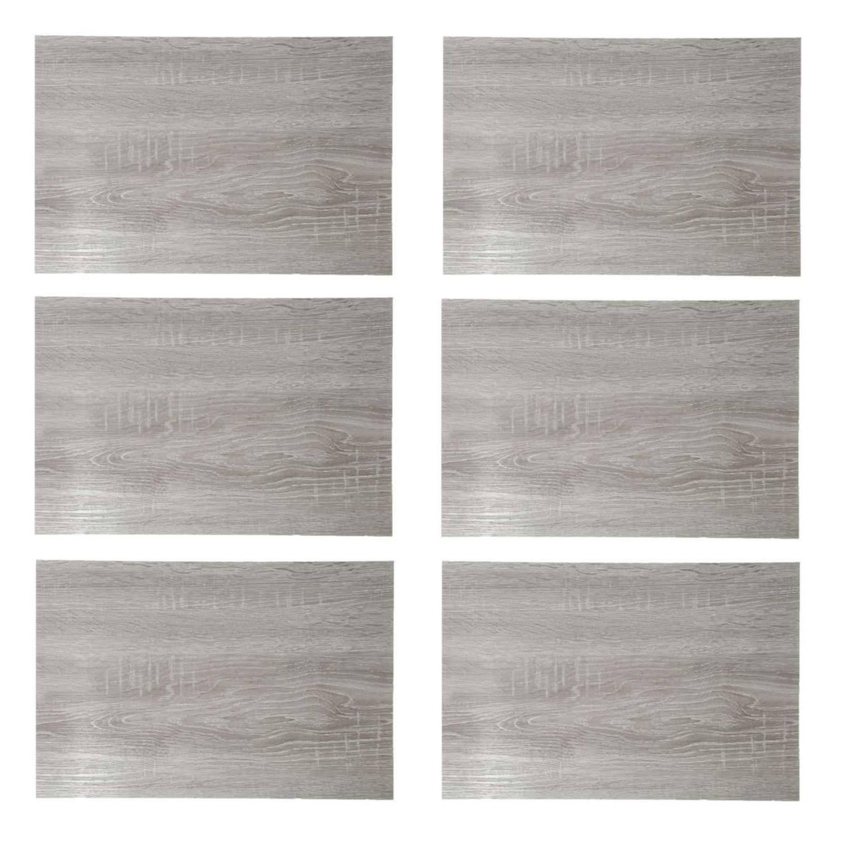 SECRET DE GOURMET Lot de 6 sets de table rectangulaire Bois gris - 45 x 30 cm - Gris