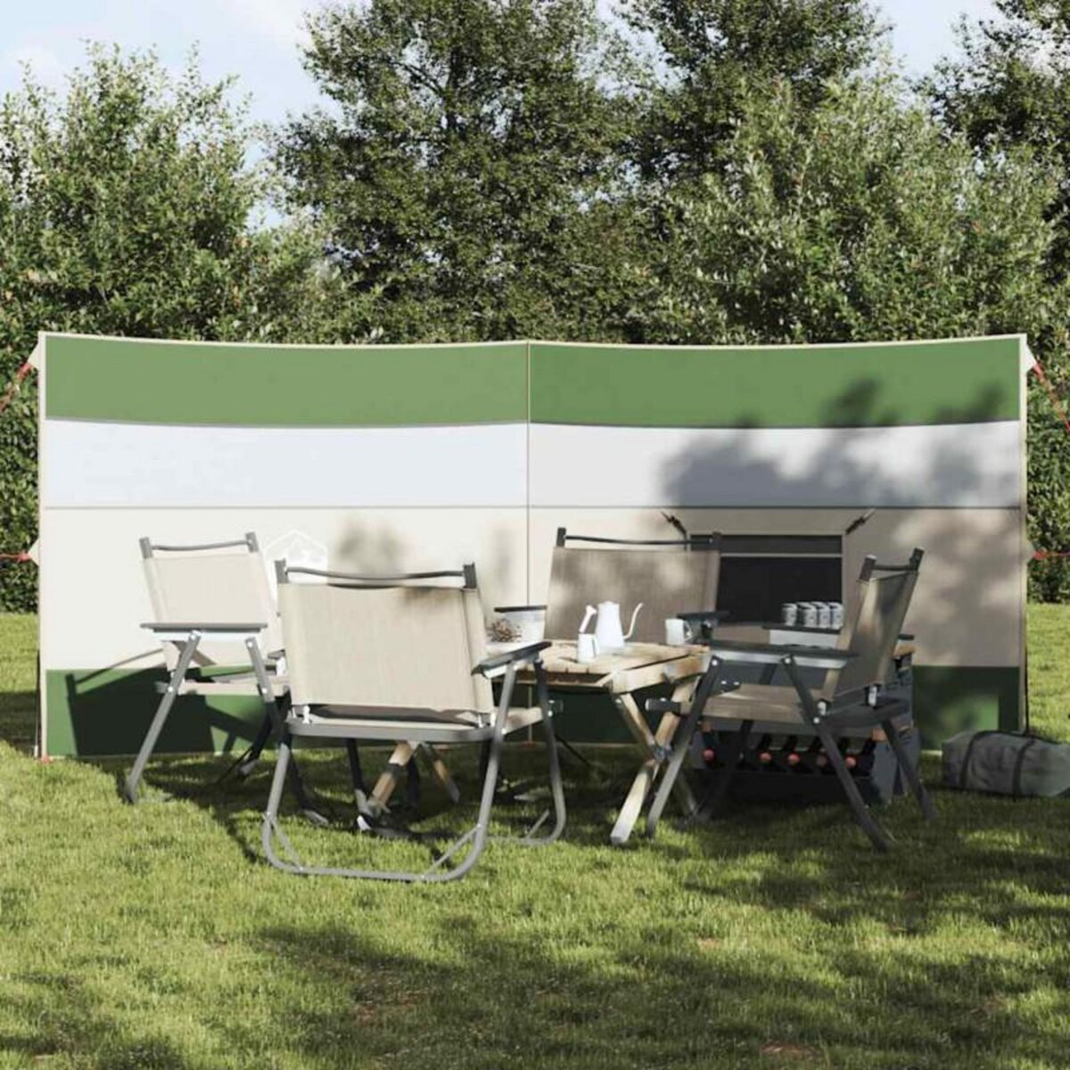 VIDAXL Brise vent de camping vert 340x130 cm imperméable