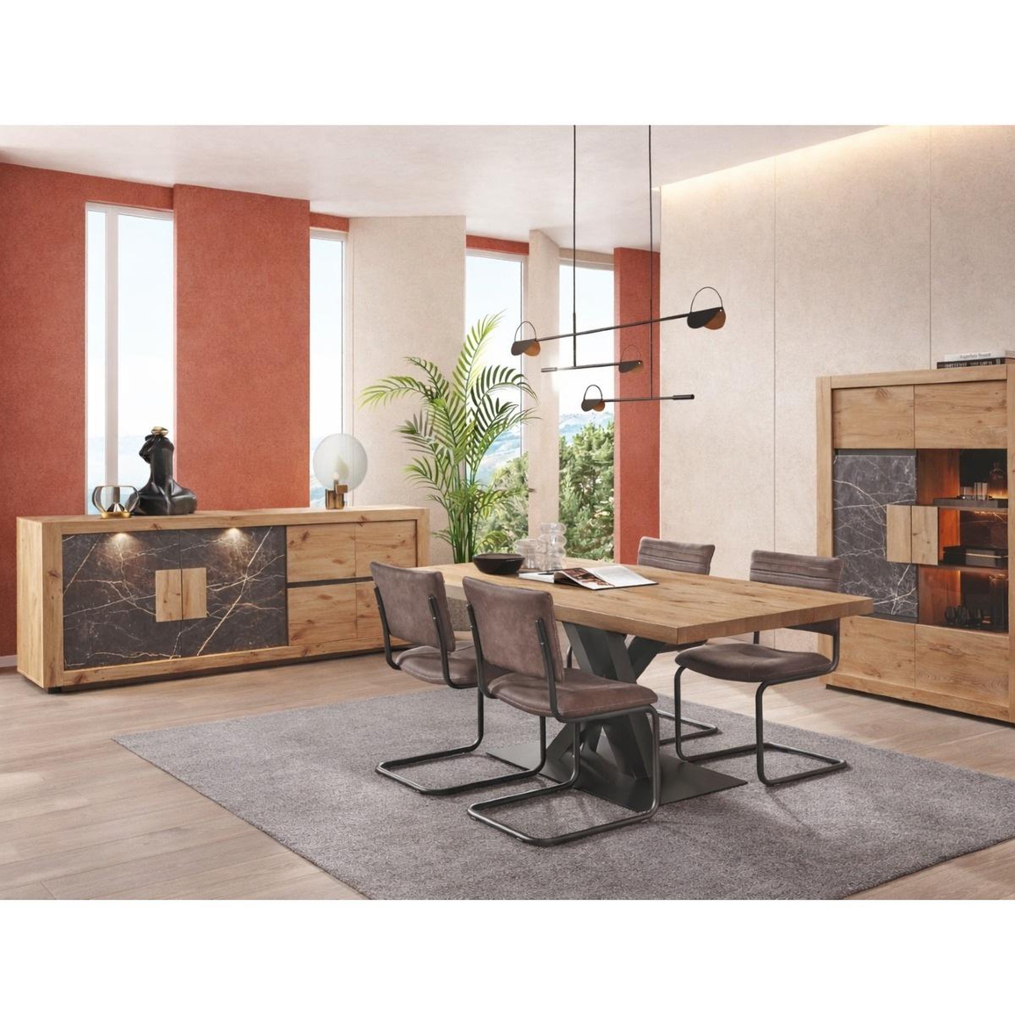 Voir la diapositive 3 : JLC KREATION Table de salle à manger moderne avec pied design 230cm racha
