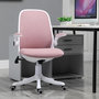 Voir la diapositive 2 : VINSETTO Vinsetto Chaise de bureau tissu lin hauteur réglable pivotante 360° accoudoirs relevables support lombaires réglable rose
