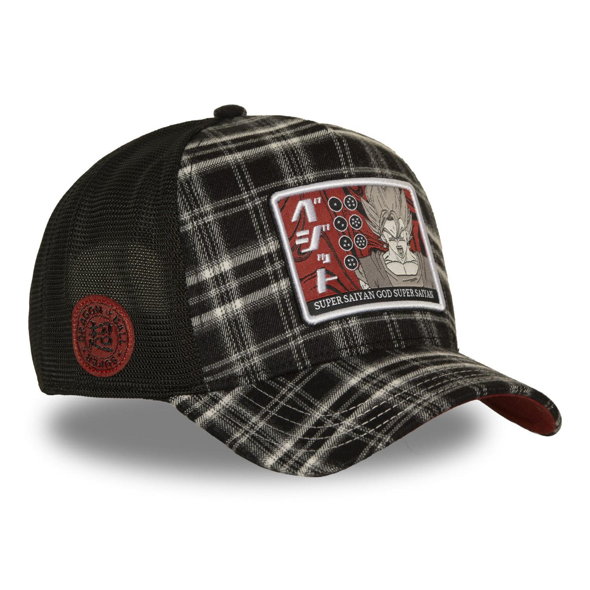 Voir la diapositive 4 : CAPSLAB Casquette trucker premiumr filet et patch dragon ball super god