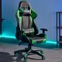 IDIMEX Chaise de bureau GAMING fauteuil ergonomique avec coussins, siège style racing racer gamer chair, revêtement synthétique noir/vert
