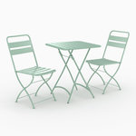 Rendez vous déco Table et chaises de jardin 2 personnes en métal vert-Yumi