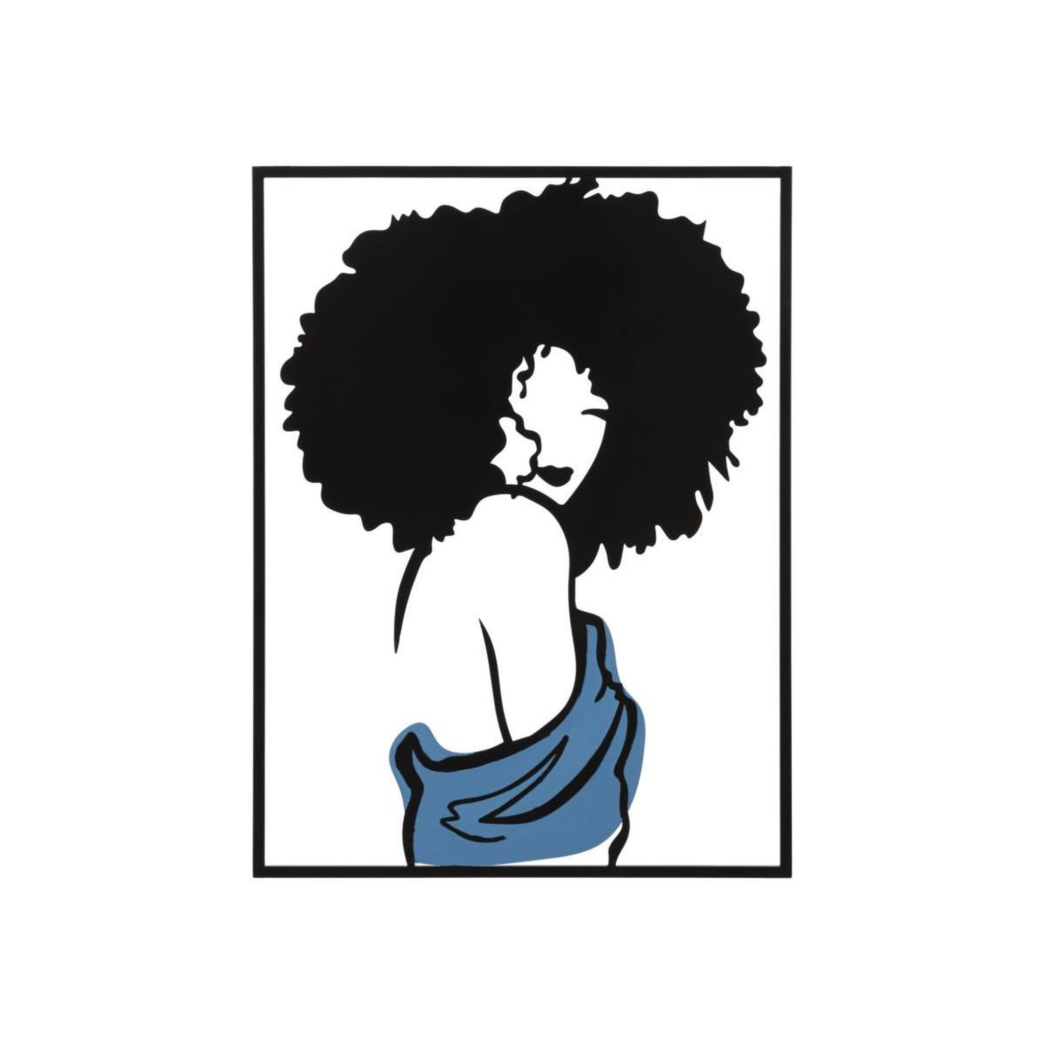 Paris Prix Décoration murale encadrée en métal  afef  80cm noir & bleu