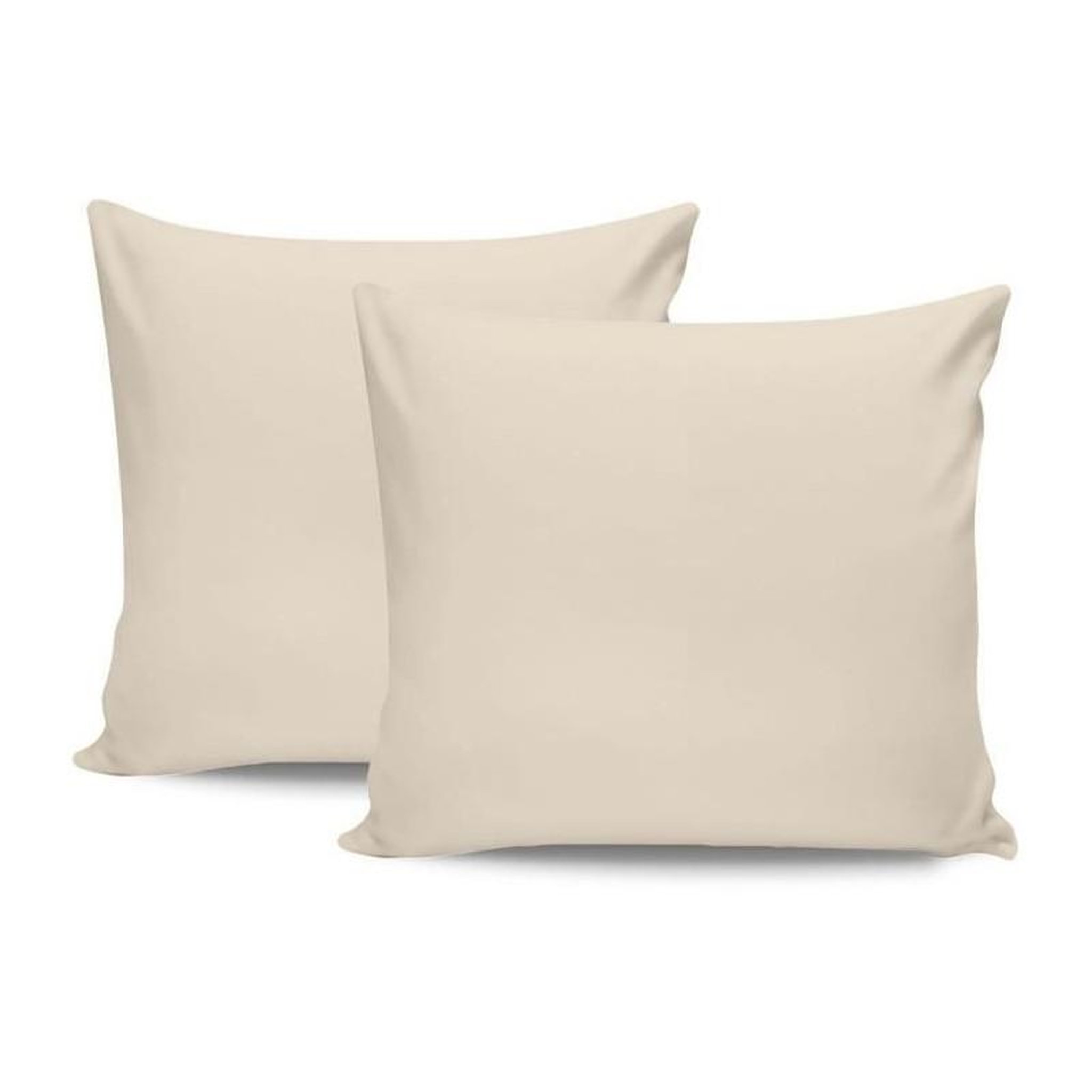 Voir la diapositive 4 : GENERIQUE Parure de lit - 1 housse de couette 220 x 240 cm + 2 taies d'oreiller 60 x 60 cm - Satiné 100% coton - Creme