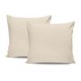 Voir la diapositive 4 : GENERIQUE Parure de lit - 1 housse de couette 220 x 240 cm + 2 taies d'oreiller 60 x 60 cm - Satiné 100% coton - Creme