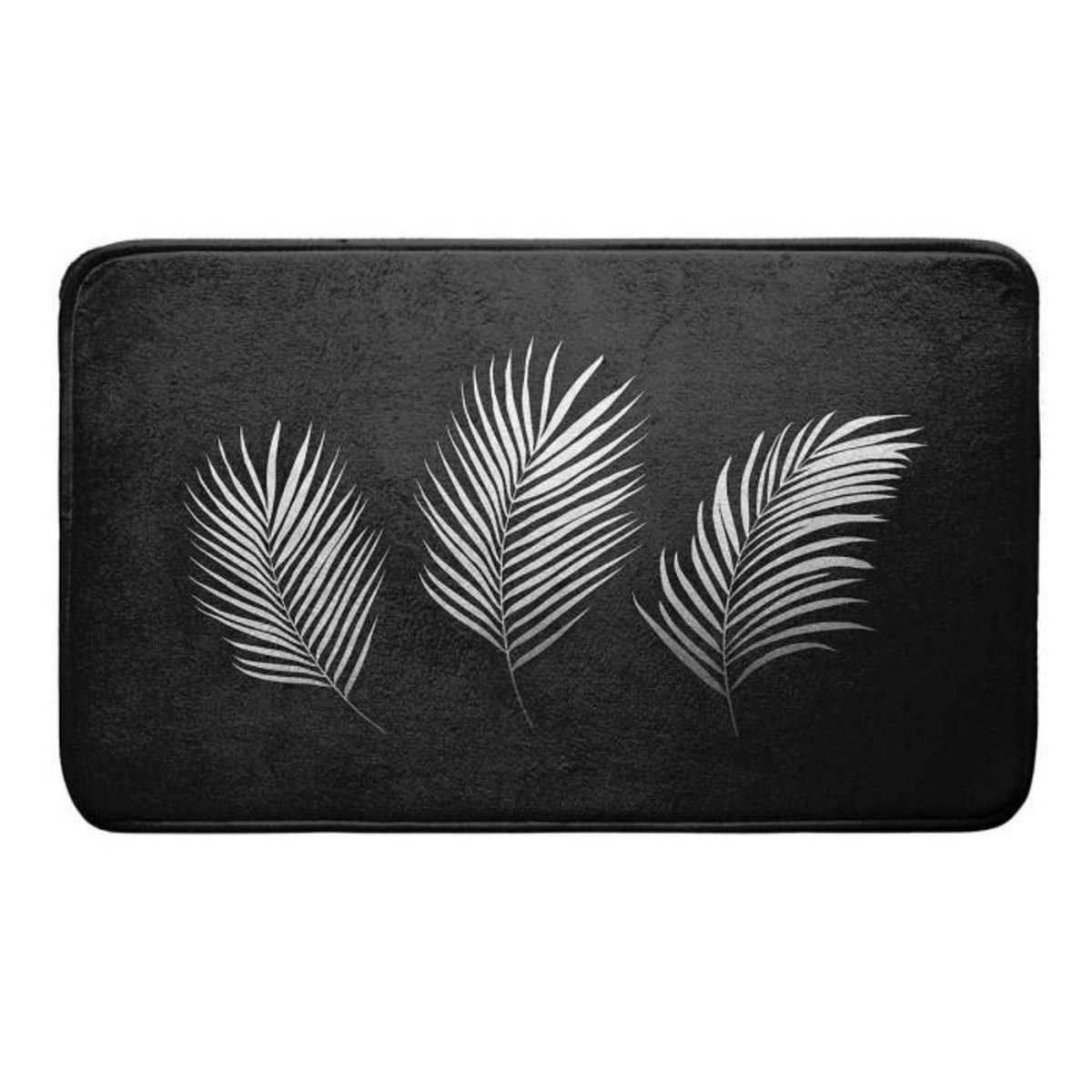 Paris Prix Tapis de Bain Imprimé  Orbella  45x75cm Noir & Argent