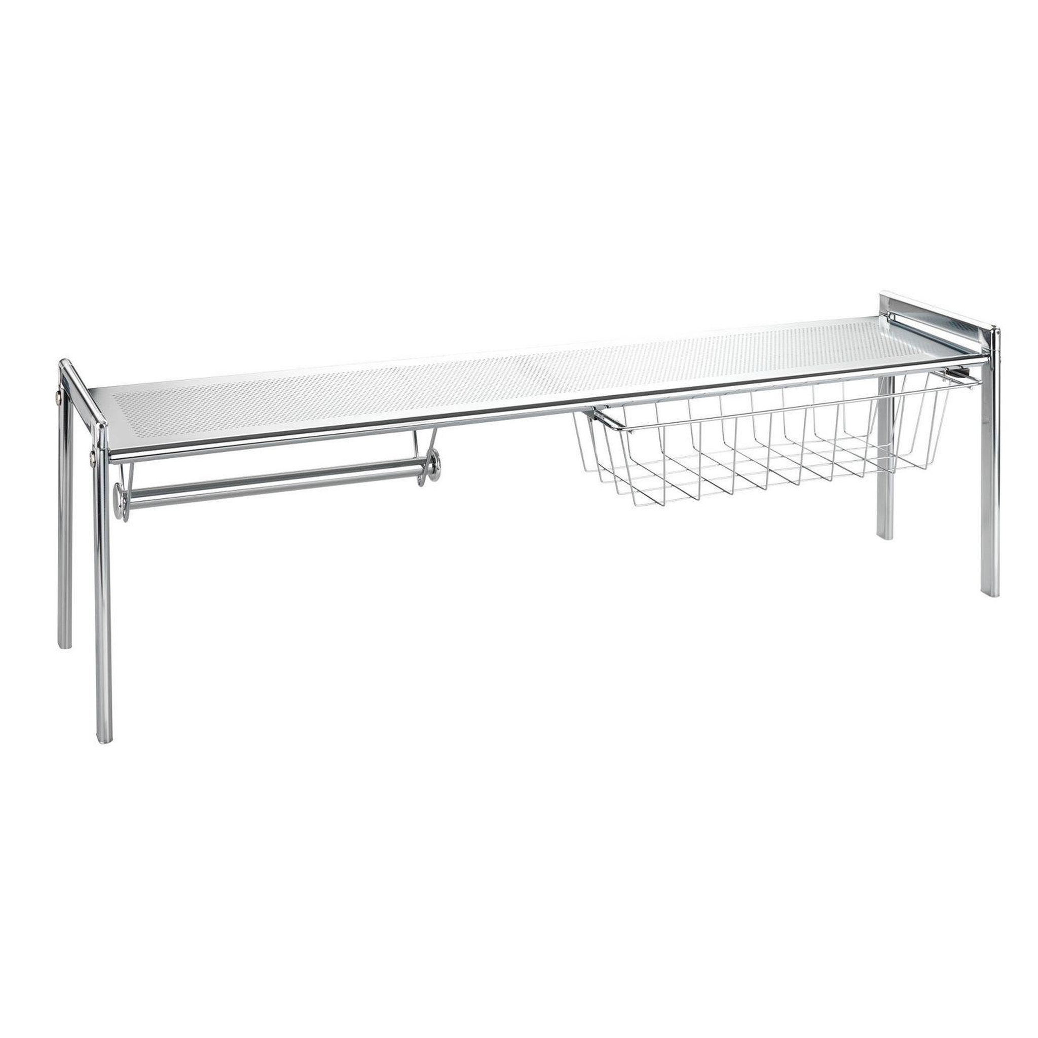 Voir la diapositive 1 : Wenko Etagère d'évier simple en métal chromé L.93cm - Argent