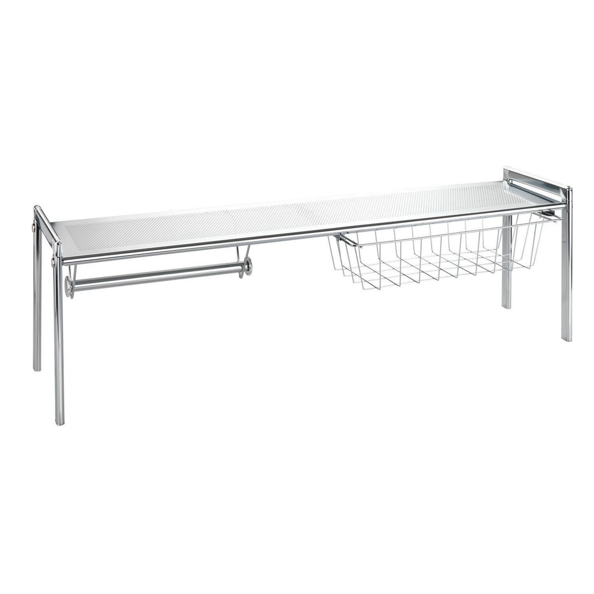 Wenko Etagère d'évier simple en métal chromé L.93cm - Argent