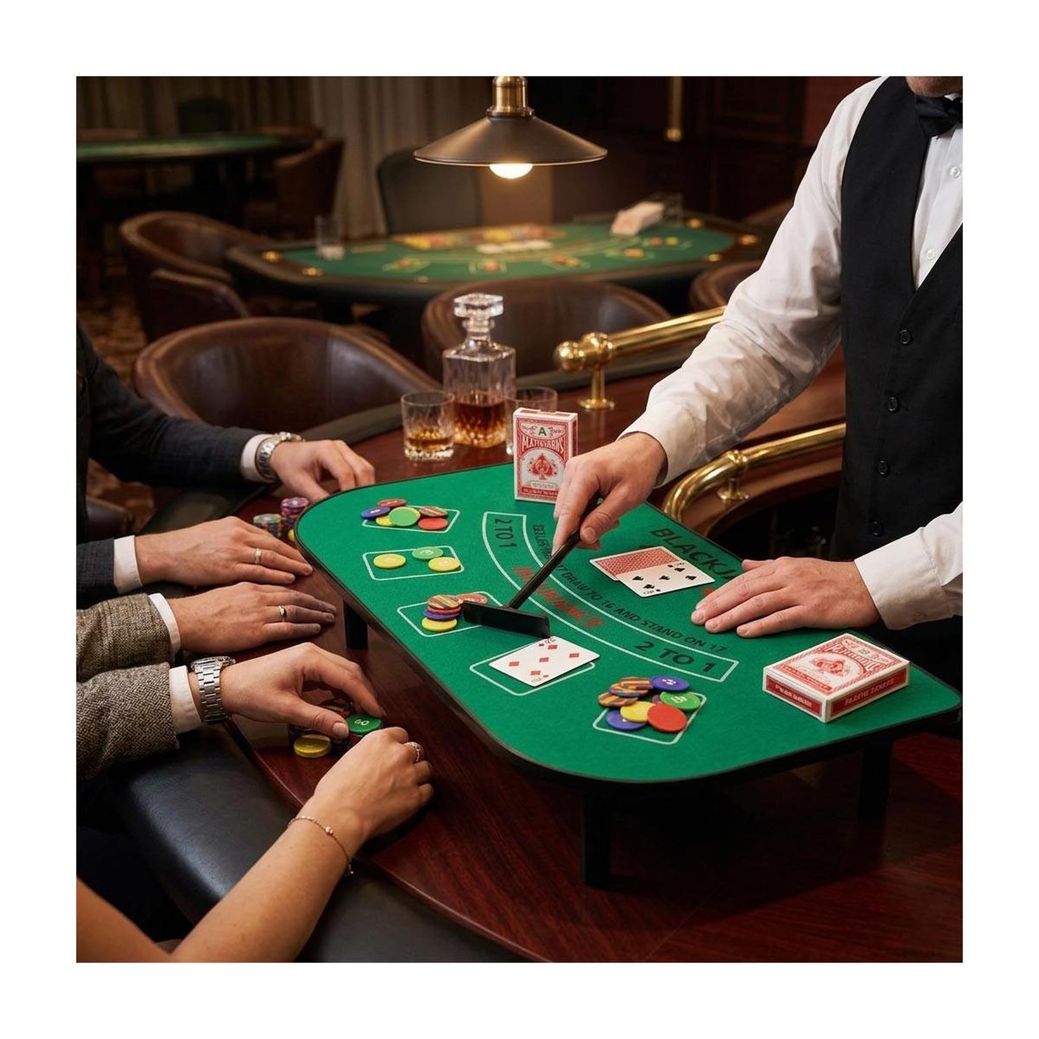 Voir la diapositive 2 : MISTER GADGET Jeu de casino  blackjack de table  51cm vert