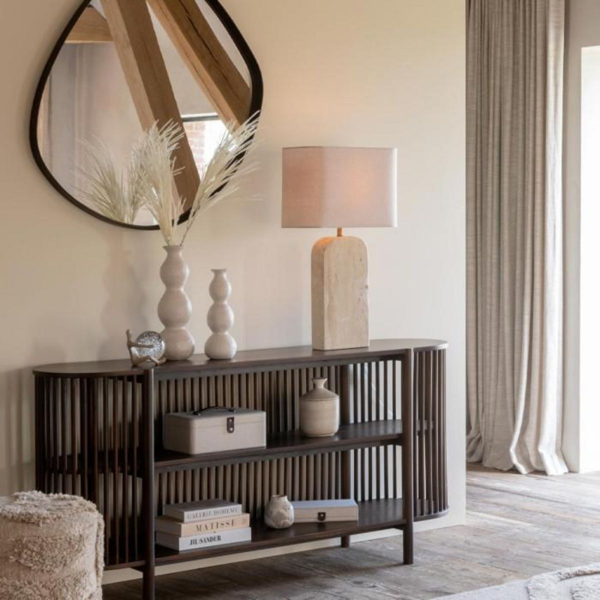 Paris Prix Lampe à Poser en Pierre  Travertin  71cm Beige