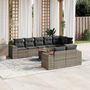 Voir la diapositive 1 : VIDAXL Salon de jardin 9 pcs avec coussins gris resine tressee