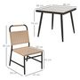 Voir la diapositive 5 : OUTSUNNY Ensemble de jardin 5 pièces table carrée 4 chaises résine verre