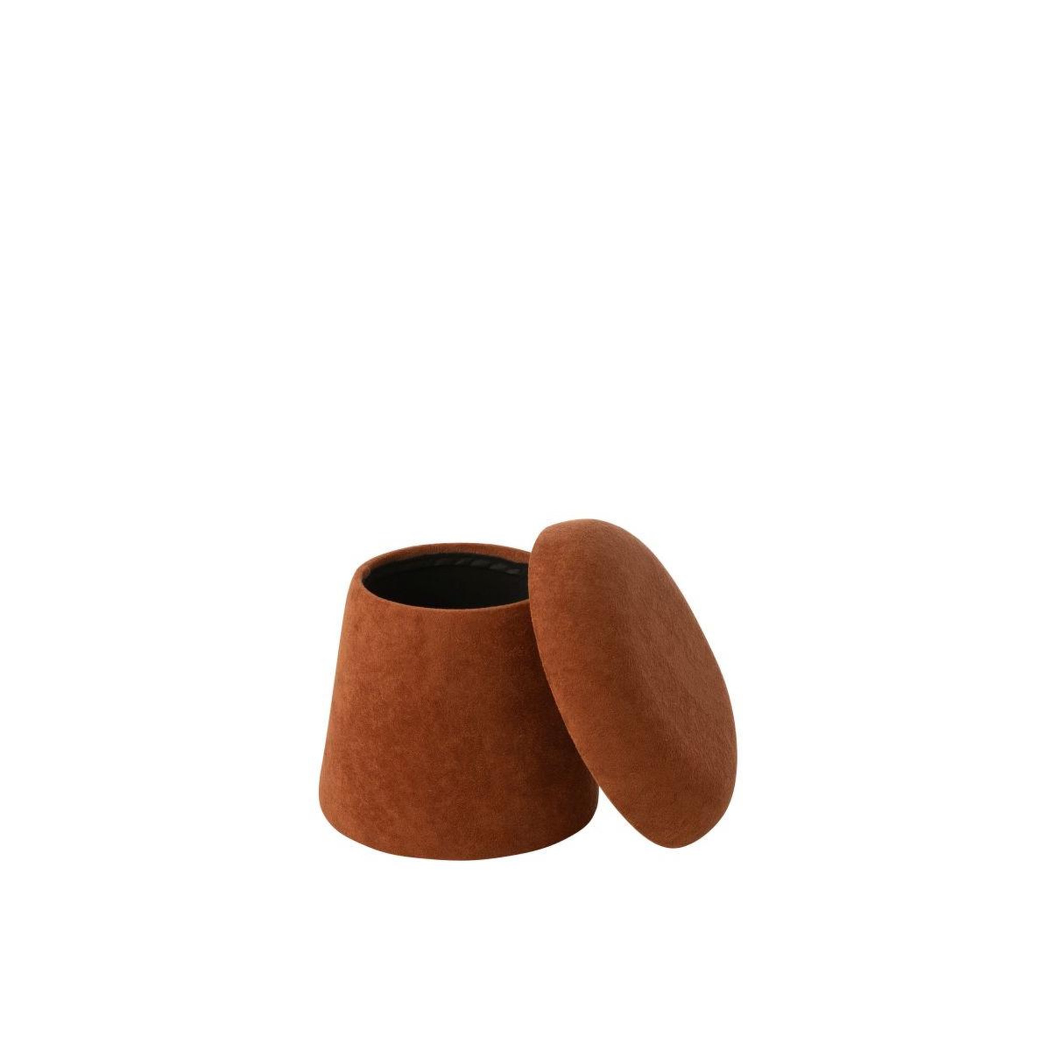 Voir la diapositive 4 : J-LINE Pouf coffre champignon  chi  40cm terracotta