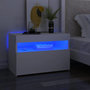Voir la diapositive 1 : VIDAXL Tables de chevet avec lumieres LED 2 pcs blanc 60x35x40 cm
