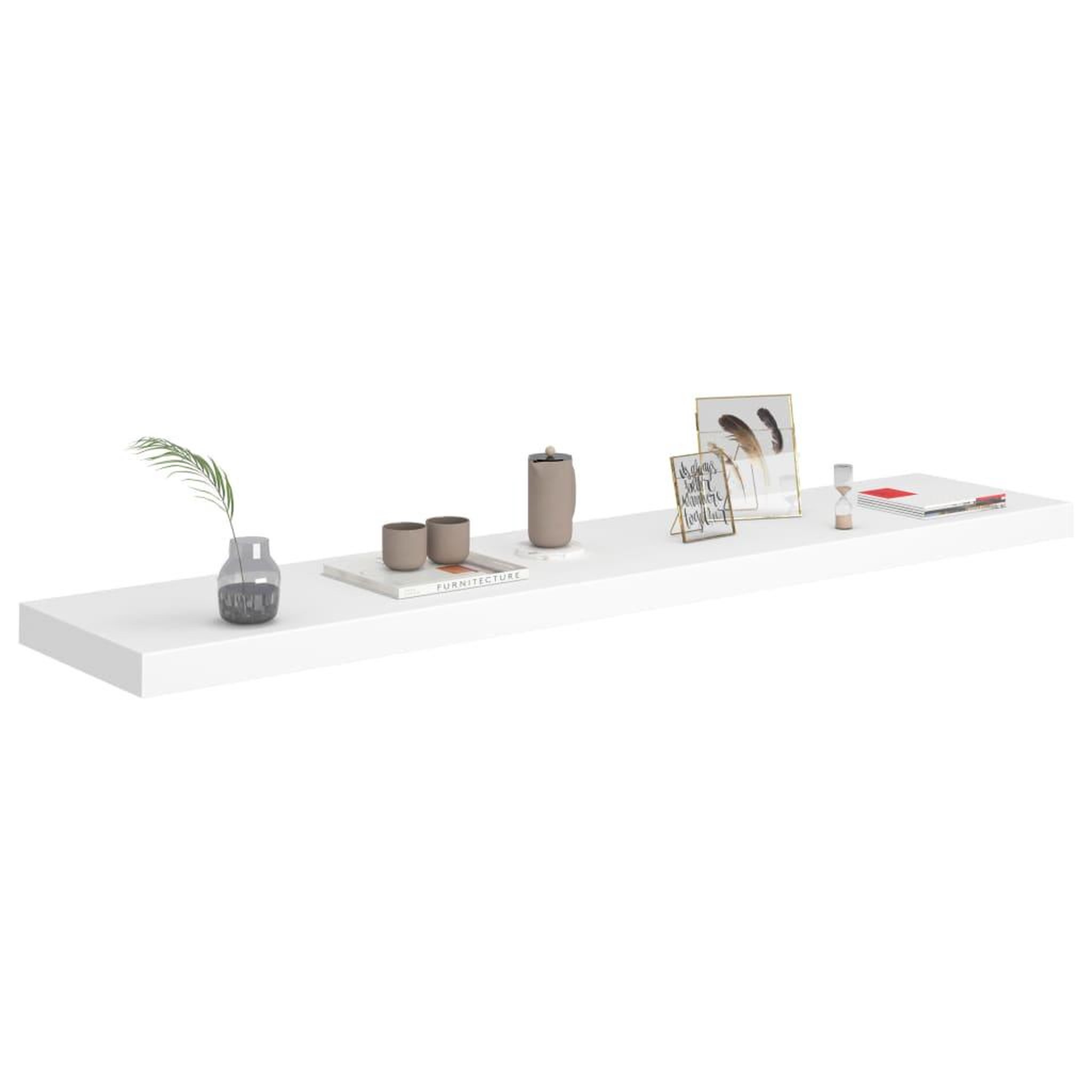 Voir la diapositive 3 : VIDAXL Etagere murale flottante blanc 120x23,5x3,8 cm MDF
